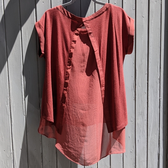 Banana Republic Burnt Orange Short Sleeve Blouse - Picture 9 of 11